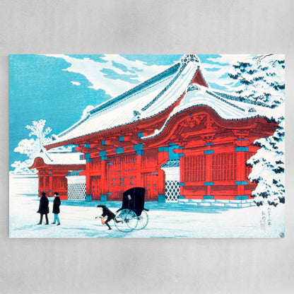 The Red Gate of Hongo in Snow