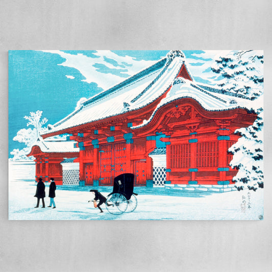 The Red Gate of Hongo in Snow