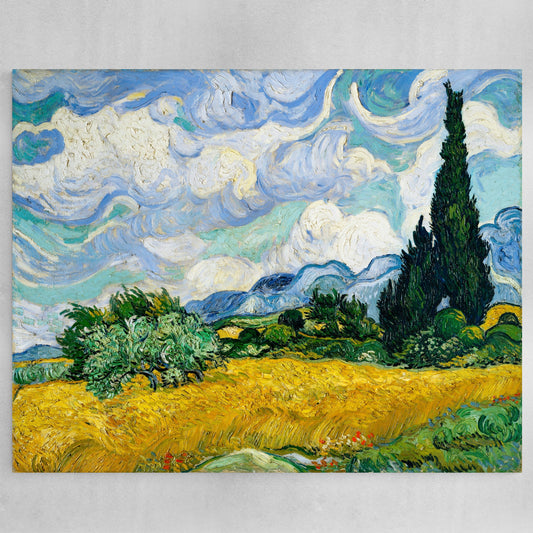 Wheat Field with Cypresses