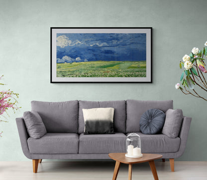 Wheatfield under thunderclouds